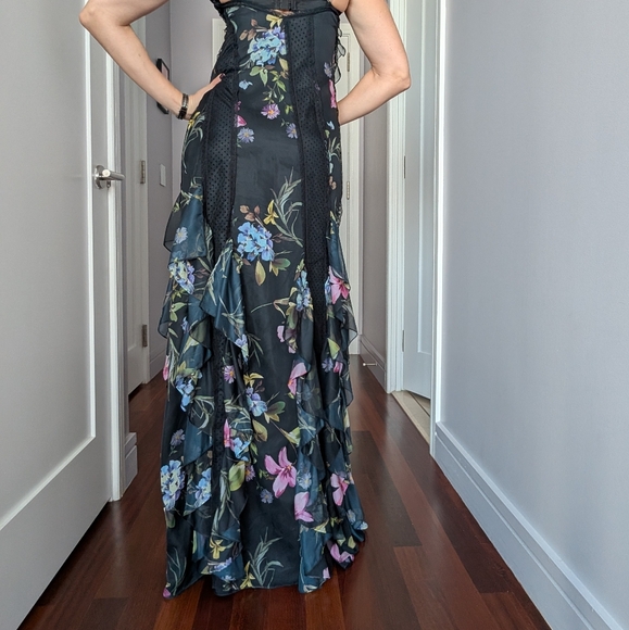 Jill Stuart Black Maxi Dress with Floral Design - Picture 6 of 13